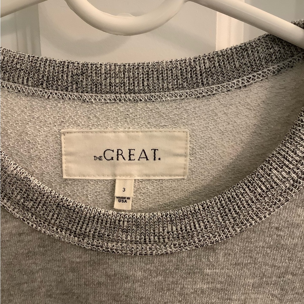 The Great. Gray Ruffle Sweatshirt Sz 3 L - Picture 5 of 11